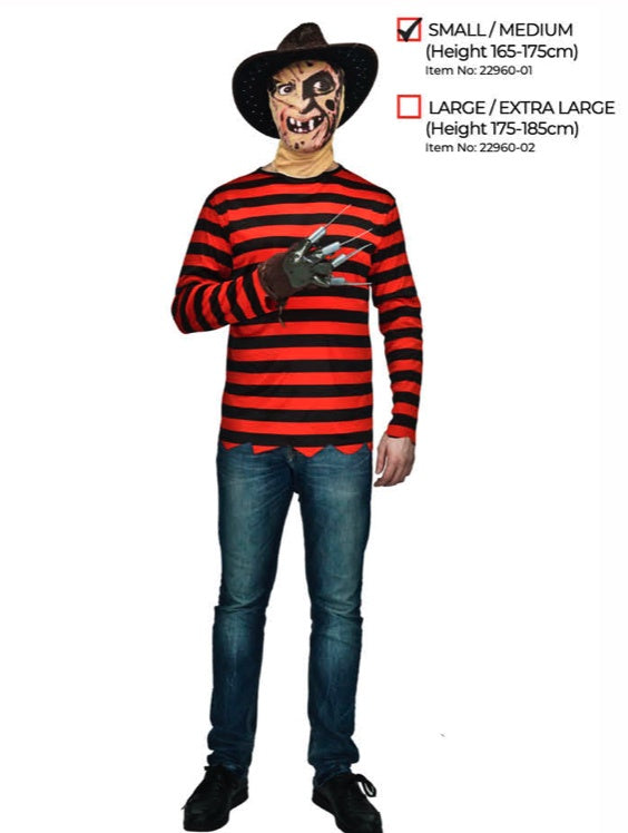 ADULT RED BLACK NIGHTMARE KILLER MAN COSTUME (22960)